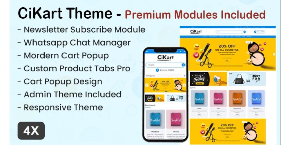 CiKart Opencart Theme - Premium Modules Included