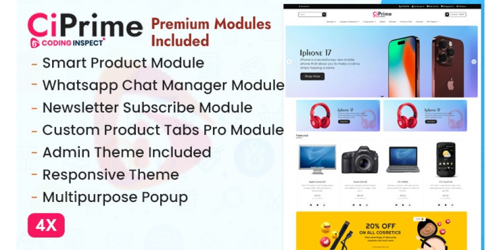 CiPrime Opencart Theme - Premium Modules Included