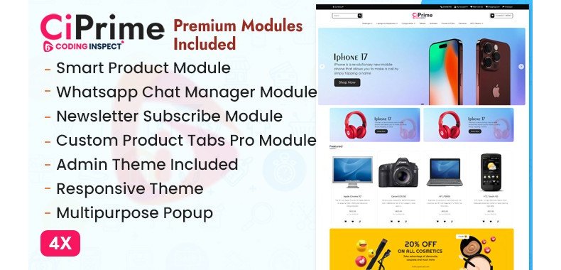 CiPrime Opencart Theme - Premium Modules Included CiPrime Opencart Theme - Premium Modules Included