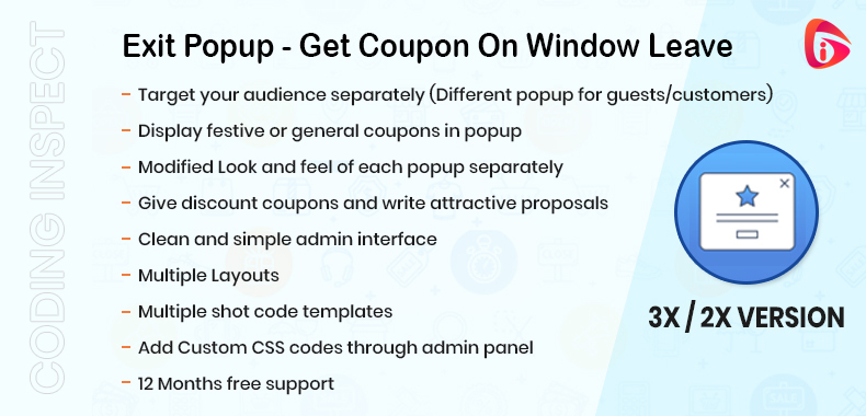 Exit Popup - Get Coupon On Window Leave Exit Popup - Get Coupon On Window Leave